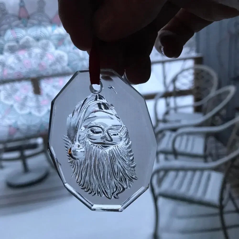 VTG Crystal Brands of Ireland Crystal Christmas Ornament - Santa Claus